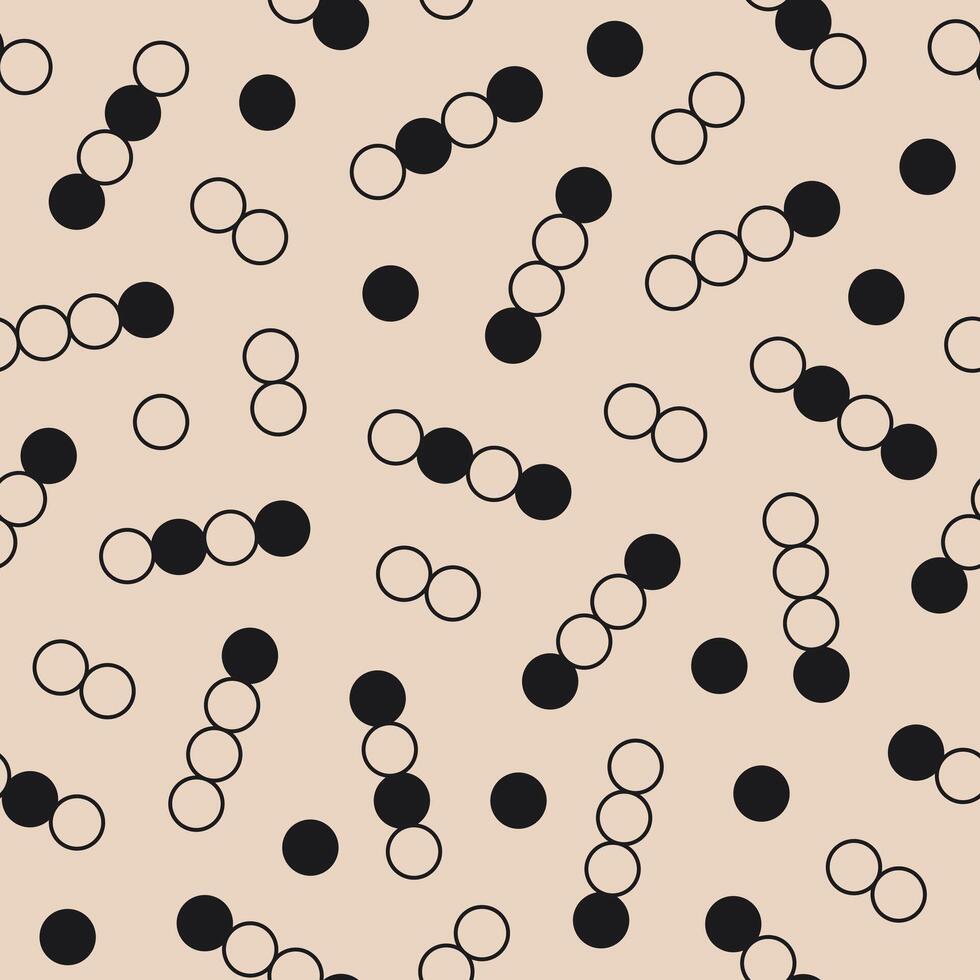 Colorful minimal geometric rings on a beige background. Retro playful abstract seamless pattern vector