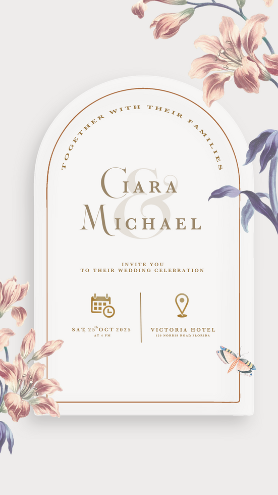 Digital Wedding Invitation Template with Geometric Shape psd