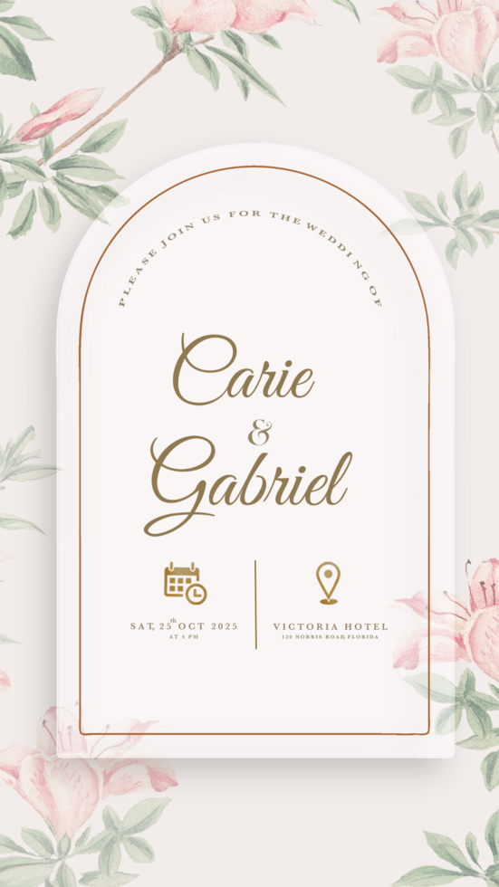 Digital Wedding Invitation Template with Geometric Shape psd