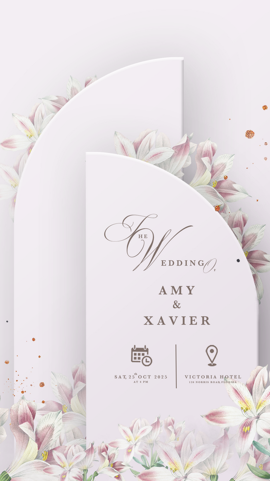 Digital Wedding Invitation Template with Geometric Shape psd