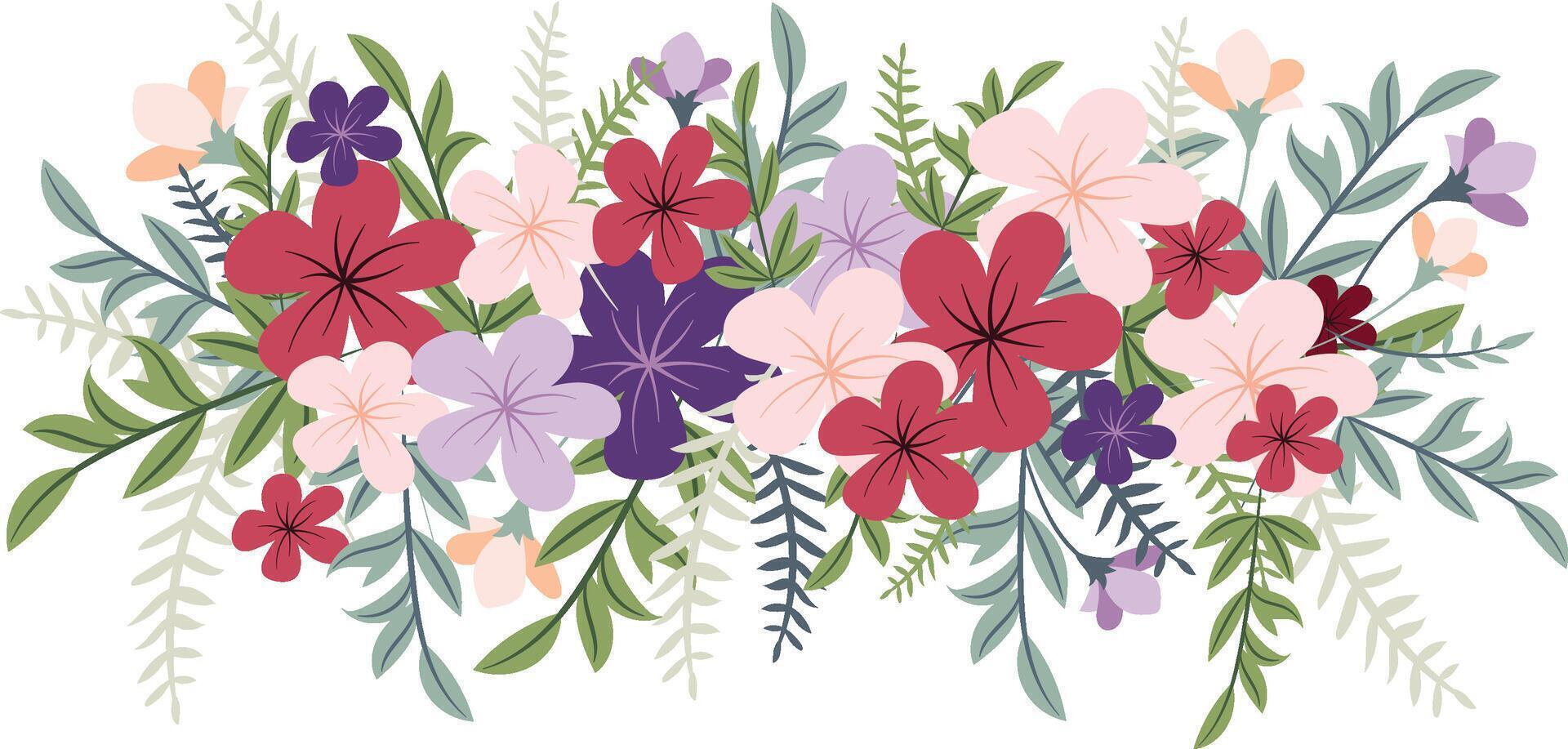Abstract flower background design floral border frame vector