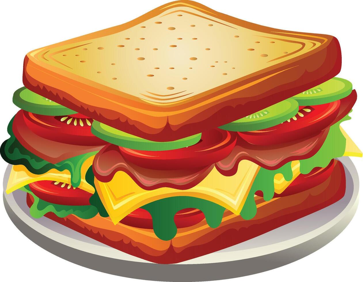 slice of delicious sandwich bread toast vector