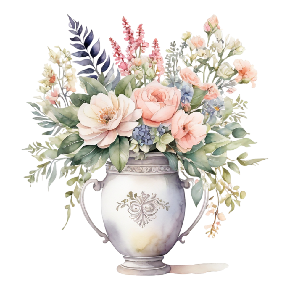 Watercolor Flower Bouquet, Watercolor Flower Arrangements Floral, Watercolor Flower Design png