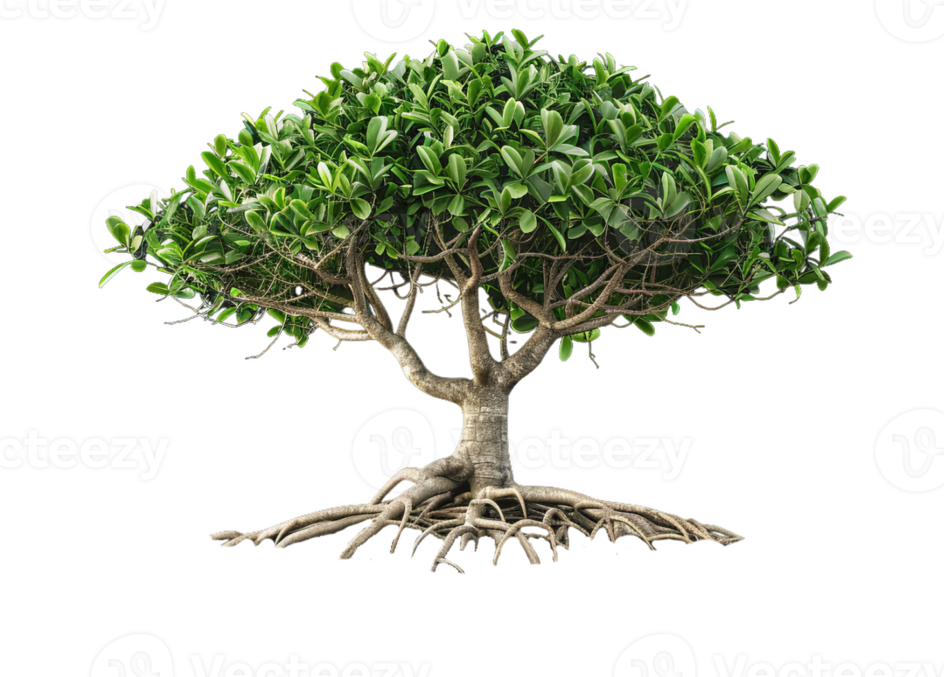 A large tree with a thick trunk and many branches png