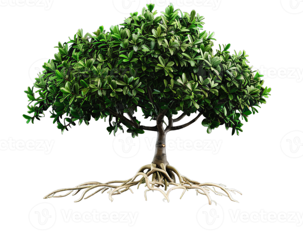 A large tree with a thick trunk and many branches png
