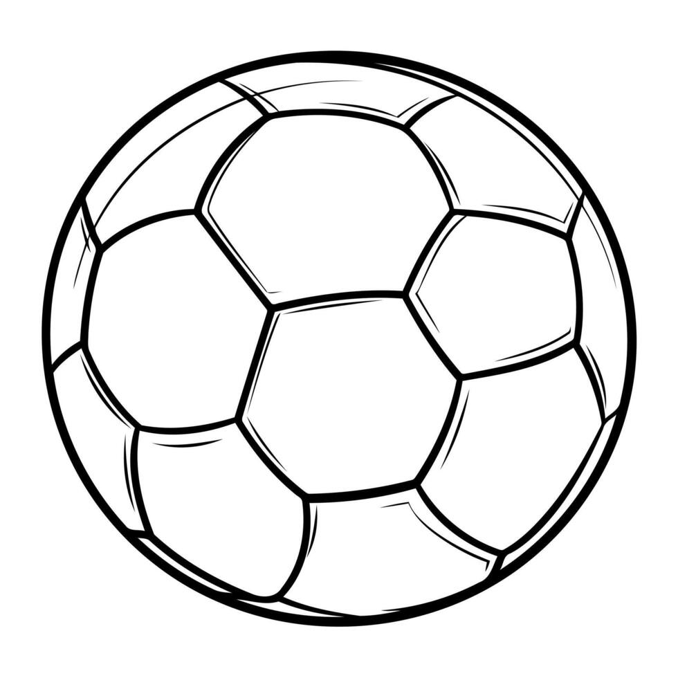 Minimalist sketch of a soccer ball, perfect for icons and design elements. vector
