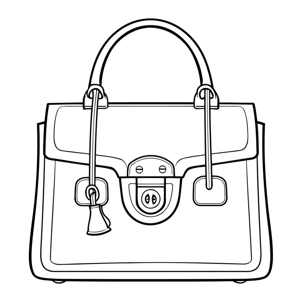 Get the perfect accessory with a trendy handbag outline icon for a cute and clean look. vector