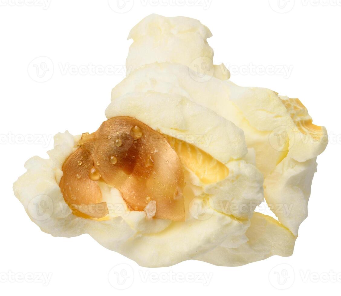 Sweet popcorn on isolated background, close up photo