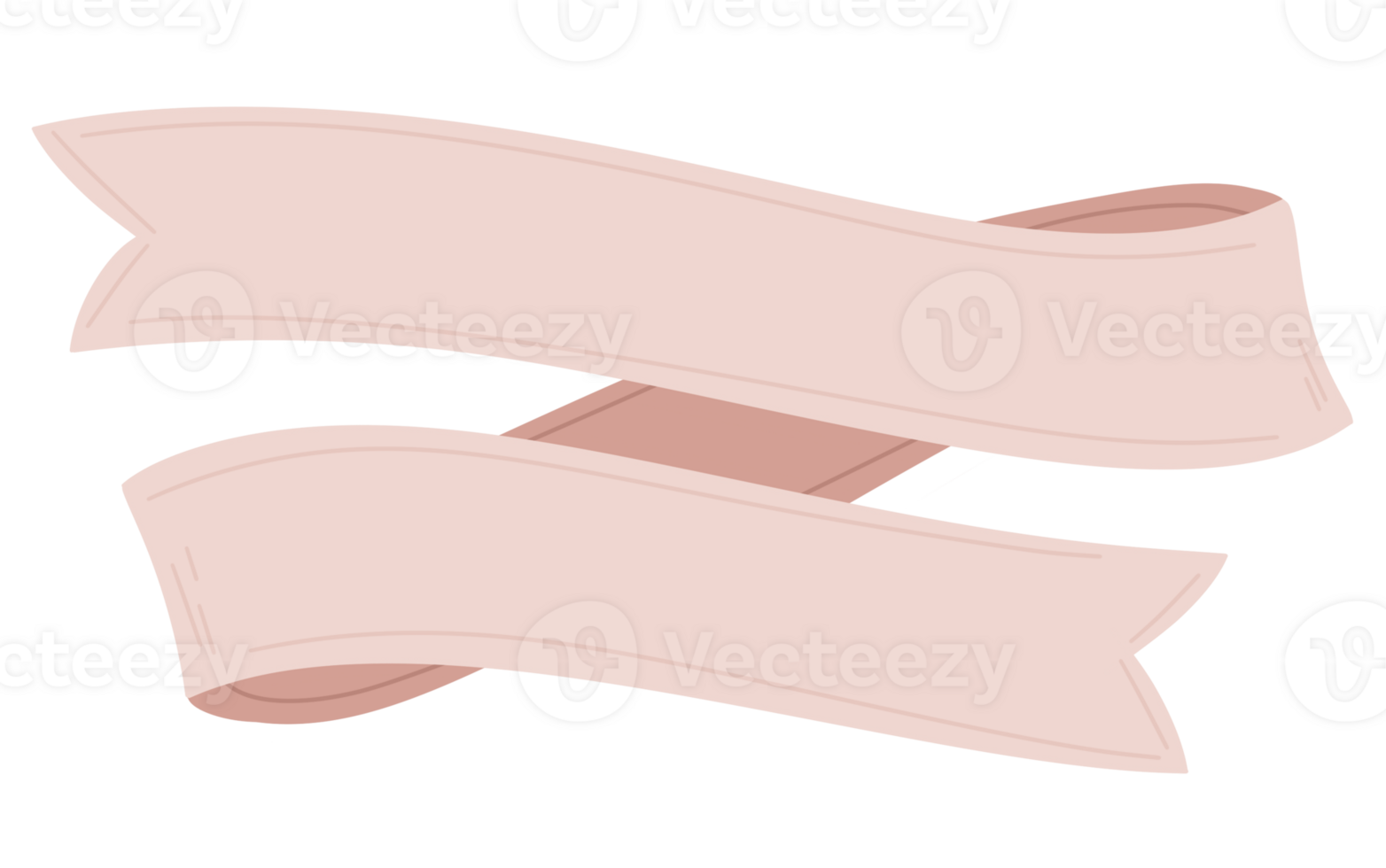 Watercolor ribbon banner illustration png