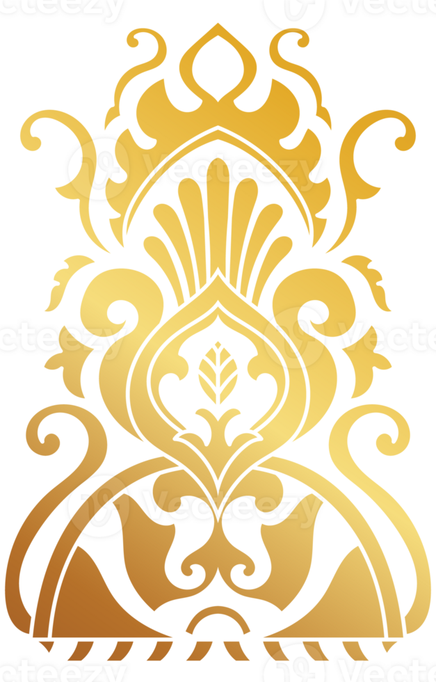 golden abstract figure Native tribal patterns, people, trees black background graphic element png