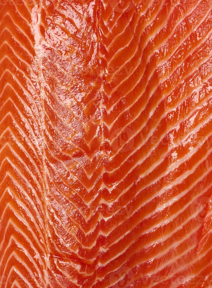 Texture of raw trout fillet, top view photo