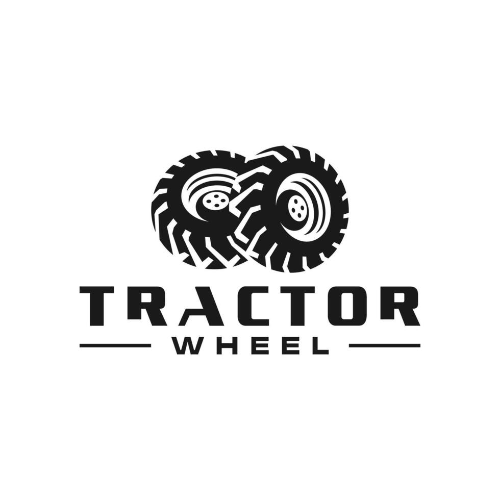 tractor wheel illustration logo vector