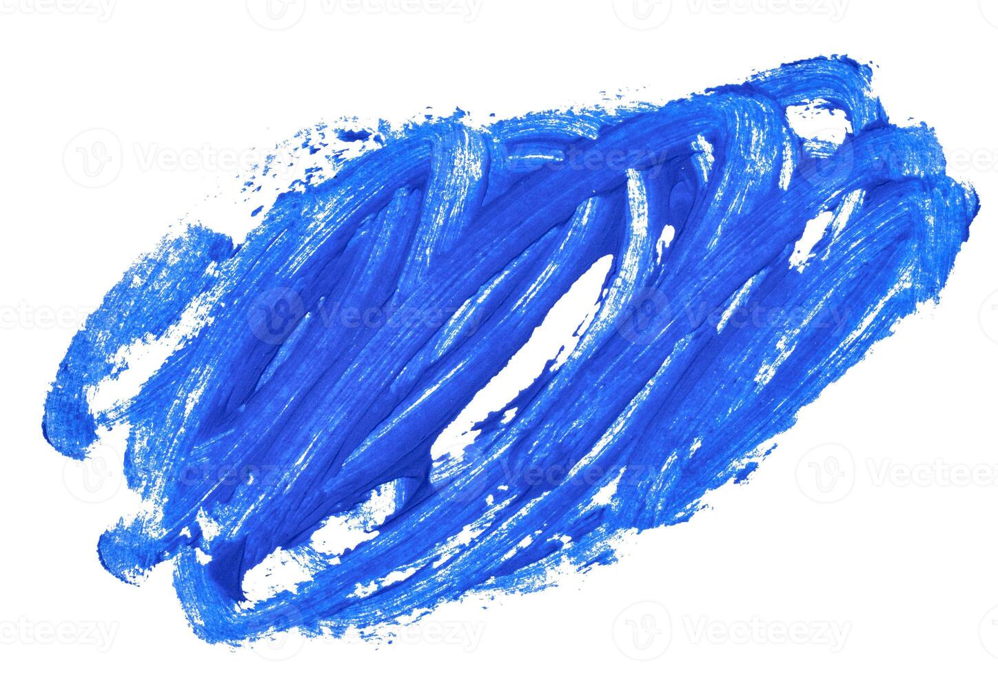 Strokes of blue paint on isolated background photo