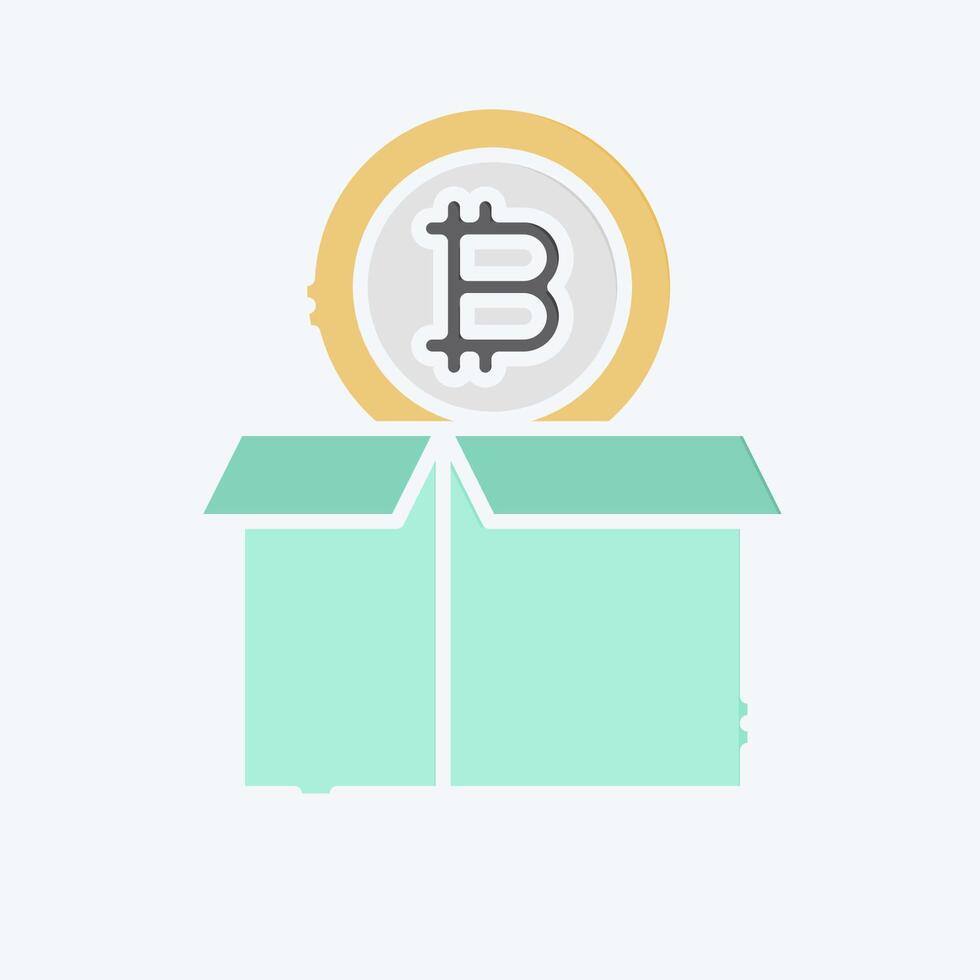 Icon Bitcoin Parcel. related to Cryptography symbol. doodle style. simple design illustration vector