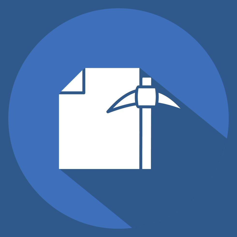 Icon Mining Chart. related to Cryptography symbol. long shadow style. simple design illustration vector