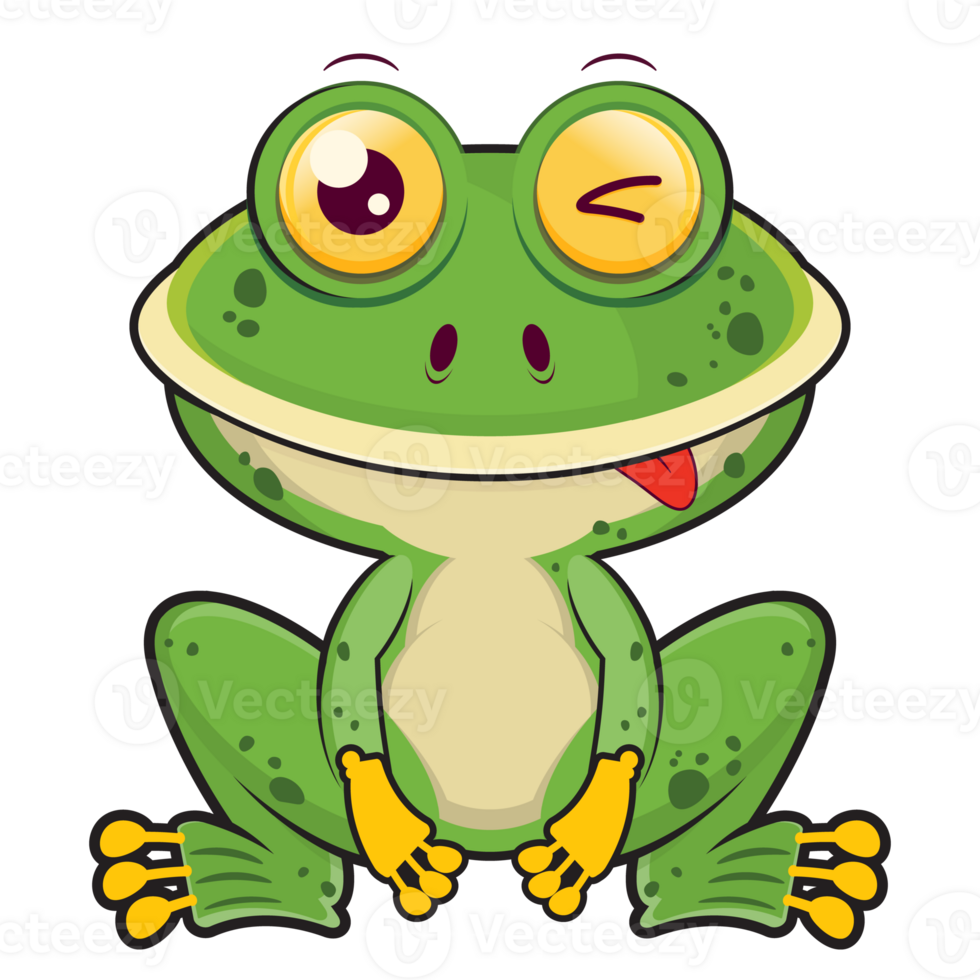 frog playful face cartoon cute png