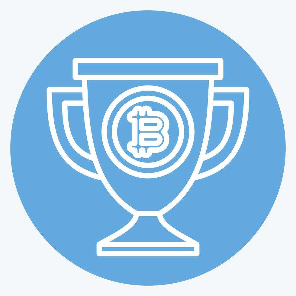 Icon Bitcoin Trophy. related to Cryptography symbol. blue eyes style. simple design illustration vector