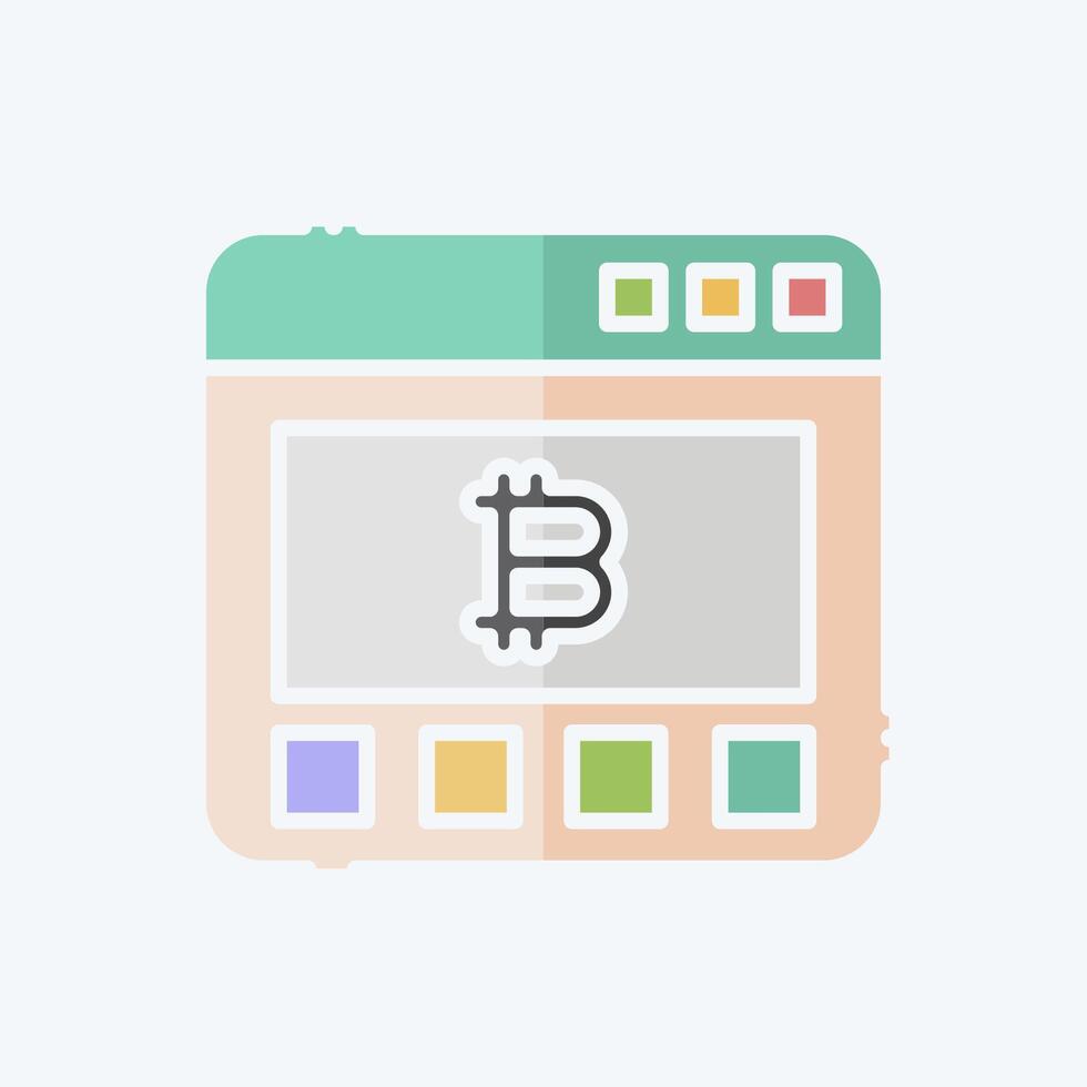 Icon Bitcoin Website. related to Cryptography symbol. doodle style. simple design illustration vector