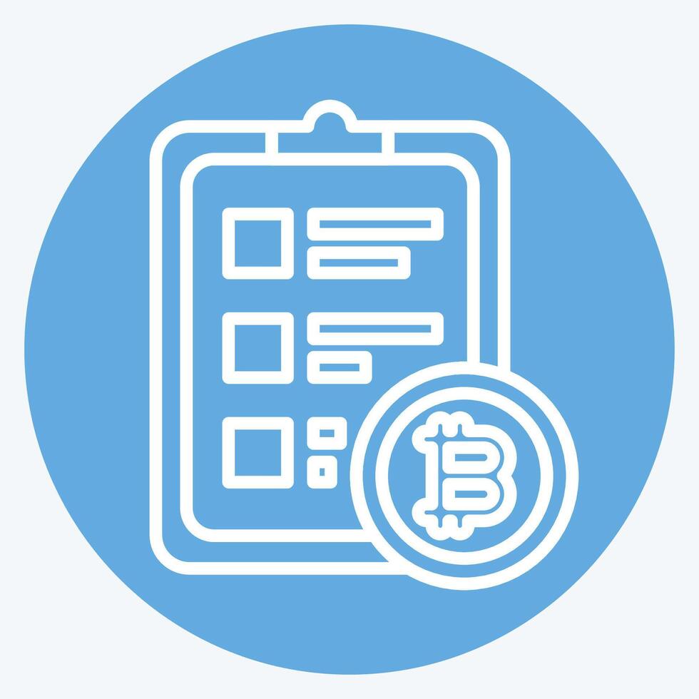 Icon Crypto Report. related to Cryptography symbol. blue eyes style. simple design illustration vector