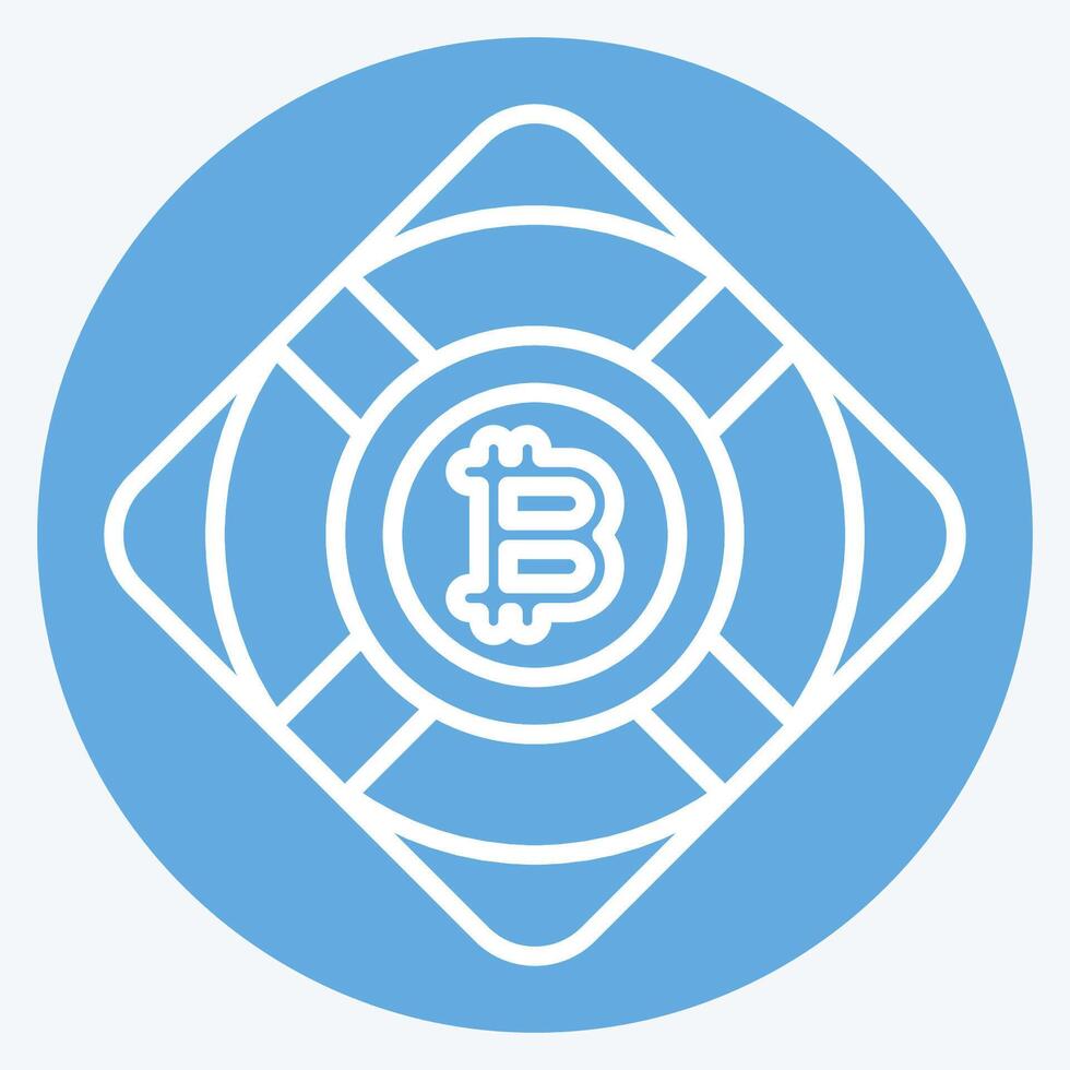 Icon Bitcoin Safety. related to Cryptography symbol. blue eyes style. simple design illustration vector