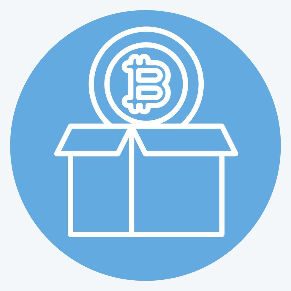 Icon Bitcoin Parcel. related to Cryptography symbol. blue eyes style. simple design illustration vector