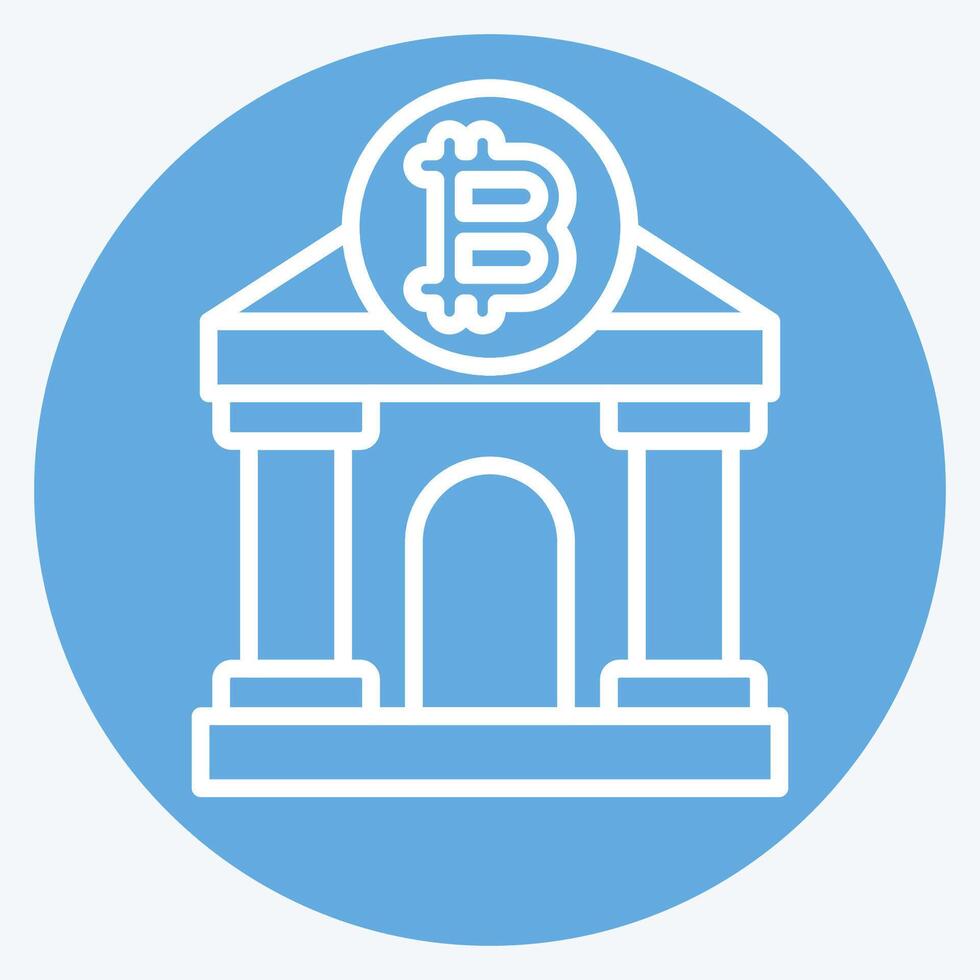 Icon Bitcoin Bank. related to Cryptography symbol. blue eyes style. simple design illustration vector
