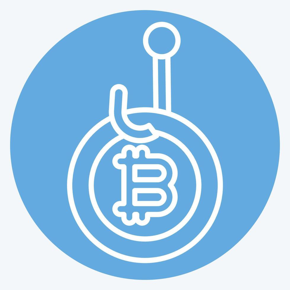 Icon Bitcoin Phising. related to Cryptography symbol. blue eyes style. simple design illustration vector