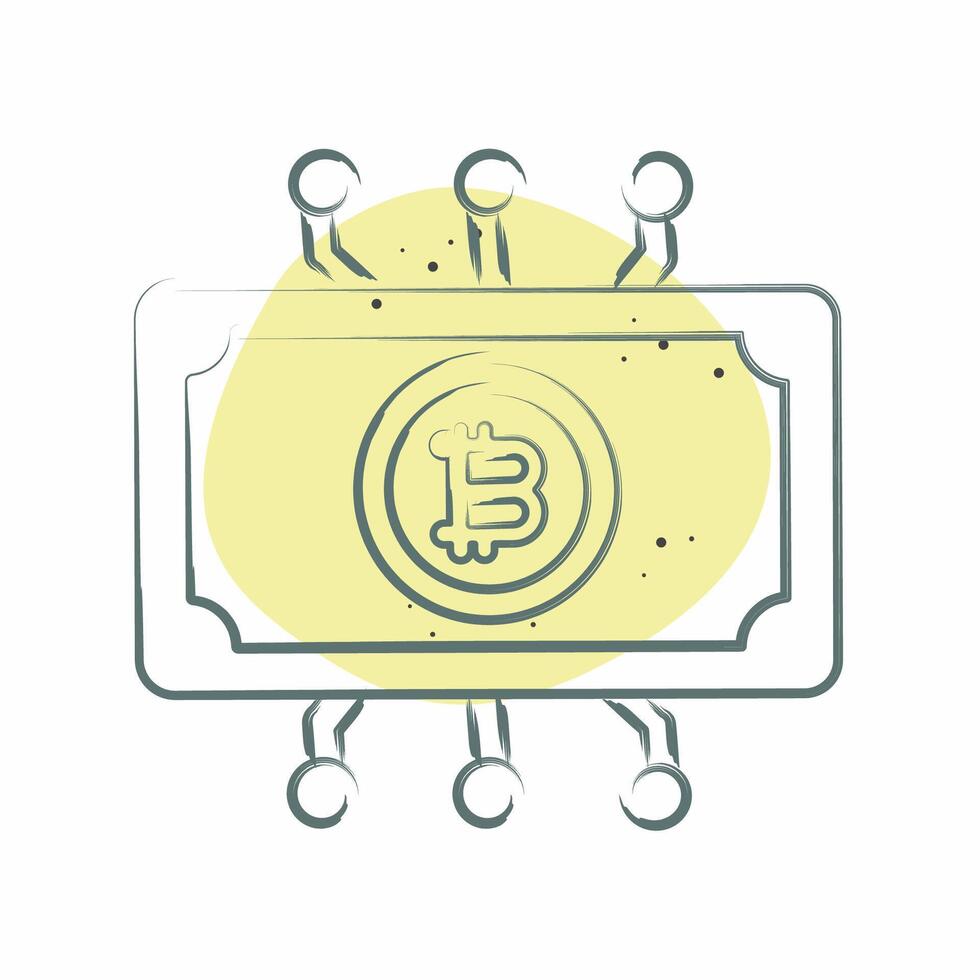 Icon Digital Currency. related to Cryptography symbol. Color Spot Style. simple design illustration vector