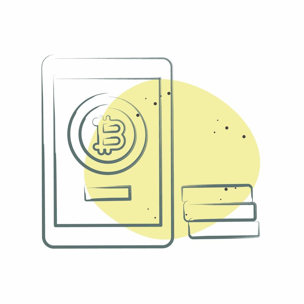 Icon Bitcoin Payment. related to Cryptography symbol. Color Spot Style. simple design illustration vector