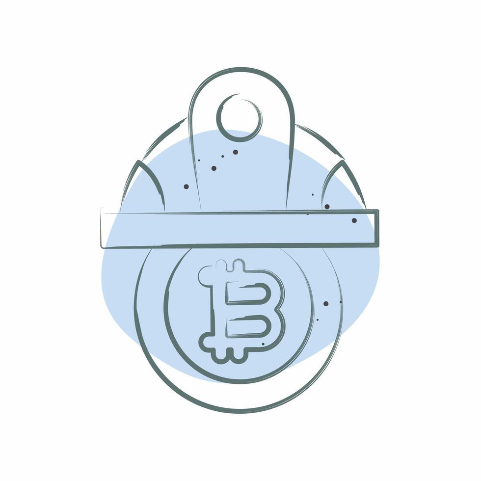 Icon Bitcoin Minor Hat. related to Cryptography symbol. Color Spot Style. simple design illustration vector