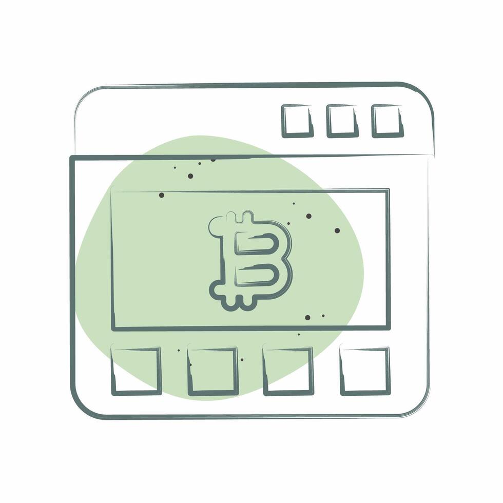 Icon Bitcoin Website. related to Cryptography symbol. Color Spot Style. simple design illustration vector