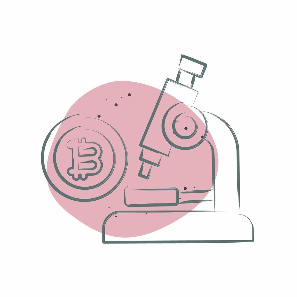 Icon Bitcoin Research. related to Cryptography symbol. Color Spot Style. simple design illustration vector