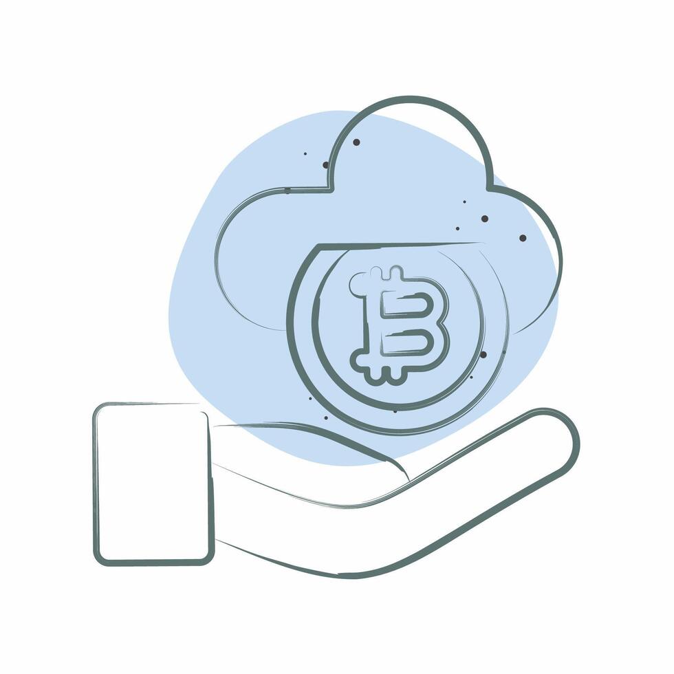 Icon Cloud Money. related to Cryptography symbol. Color Spot Style. simple design illustration vector