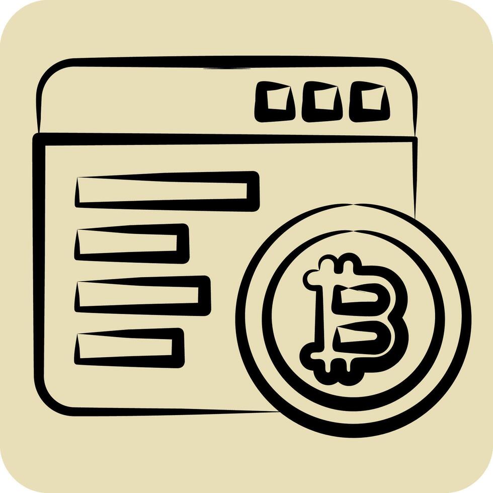Icon Mining Software. related to Cryptography symbol. hand drawn style. simple design illustration vector