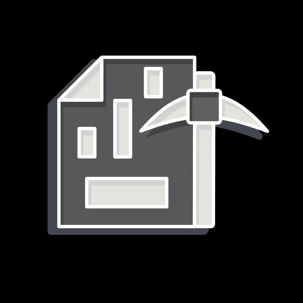Icon Mining Chart. related to Cryptography symbol. glossy style. simple design illustration vector