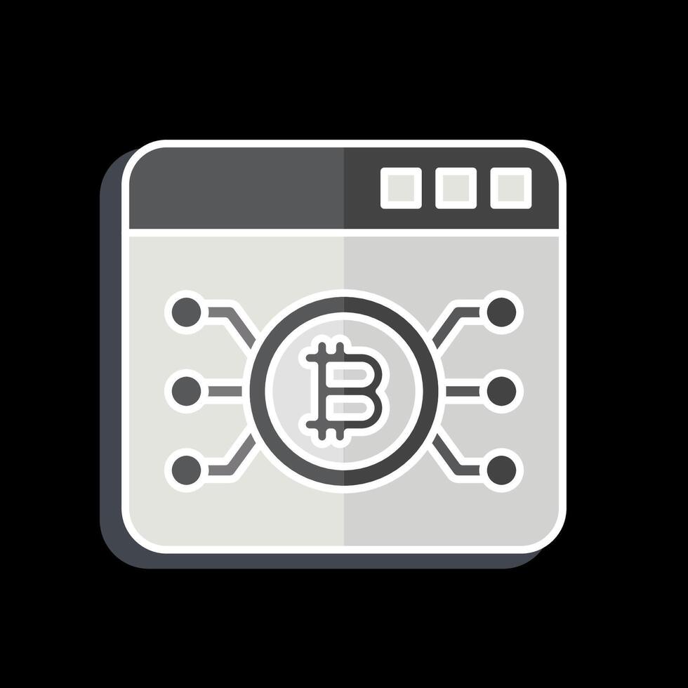 Icon Bitcoin Web. related to Cryptography symbol. glossy style. simple design illustration vector