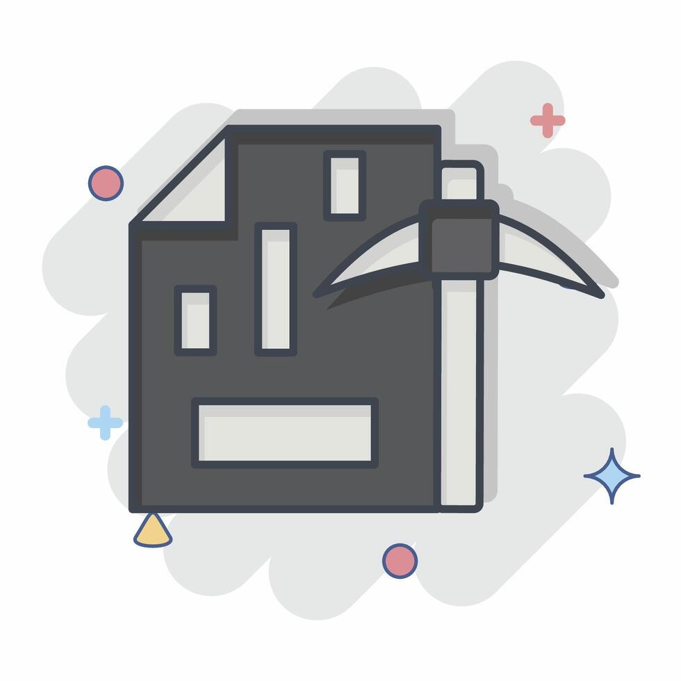 Icon Mining Chart. related to Cryptography symbol. comic style. simple design illustration vector