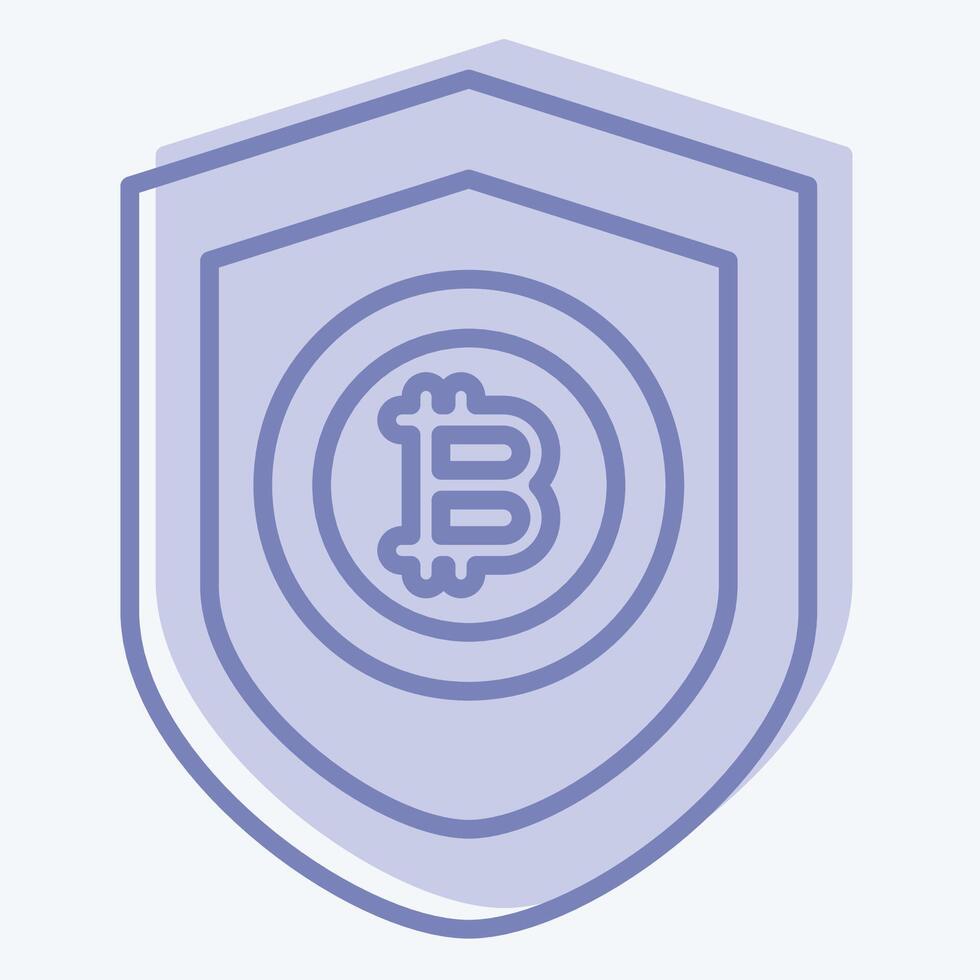Icon Bitcoin Protection. related to Cryptography symbol. two tone style. simple design illustration vector