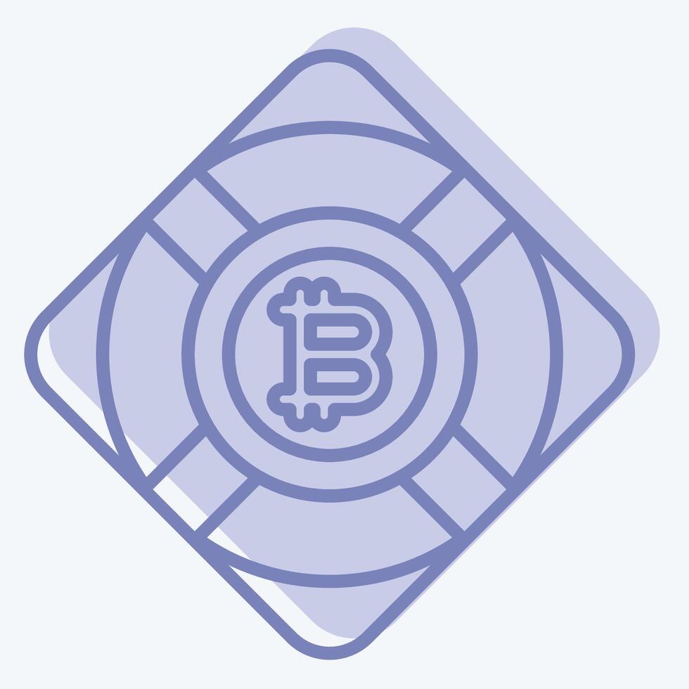 Icon Bitcoin Safety. related to Cryptography symbol. two tone style. simple design illustration vector