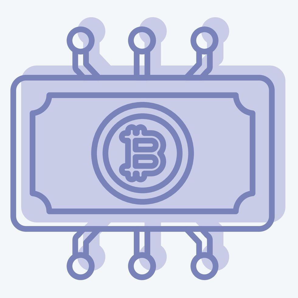 Icon Digital Currency. related to Cryptography symbol. two tone style. simple design illustration vector