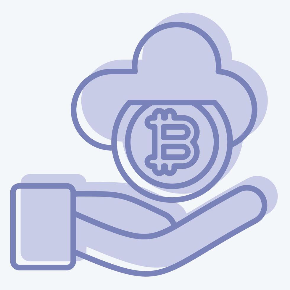 Icon Cloud Money. related to Cryptography symbol. two tone style. simple design illustration vector