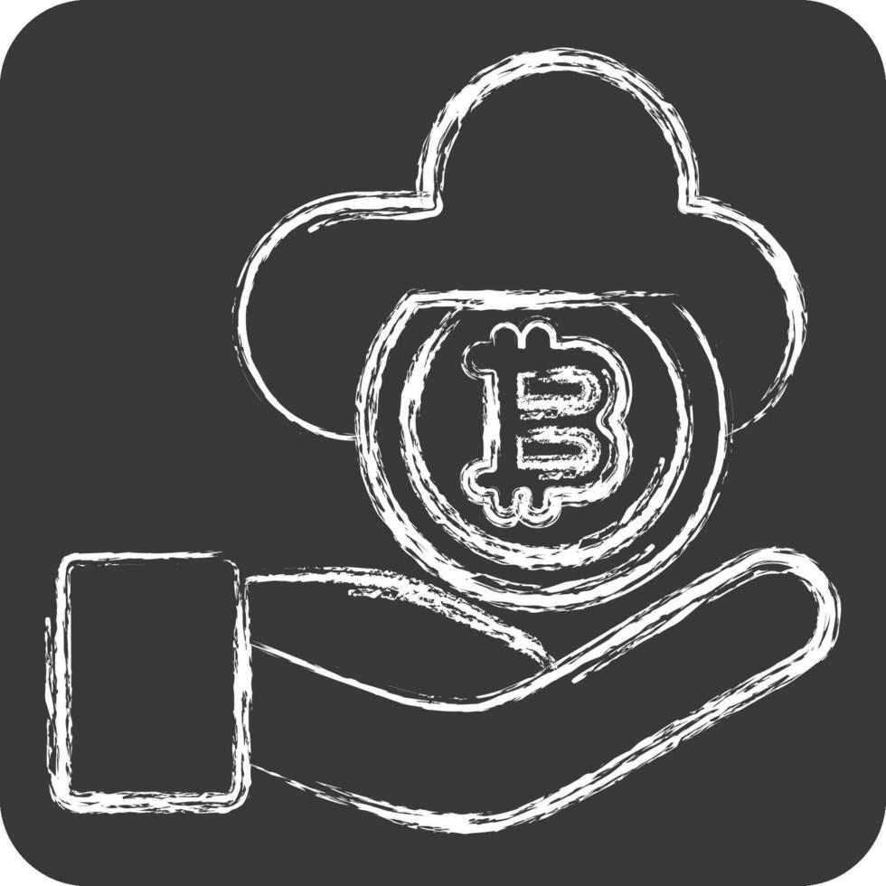 Icon Cloud Money. related to Cryptography symbol. chalk Style. simple design illustration vector
