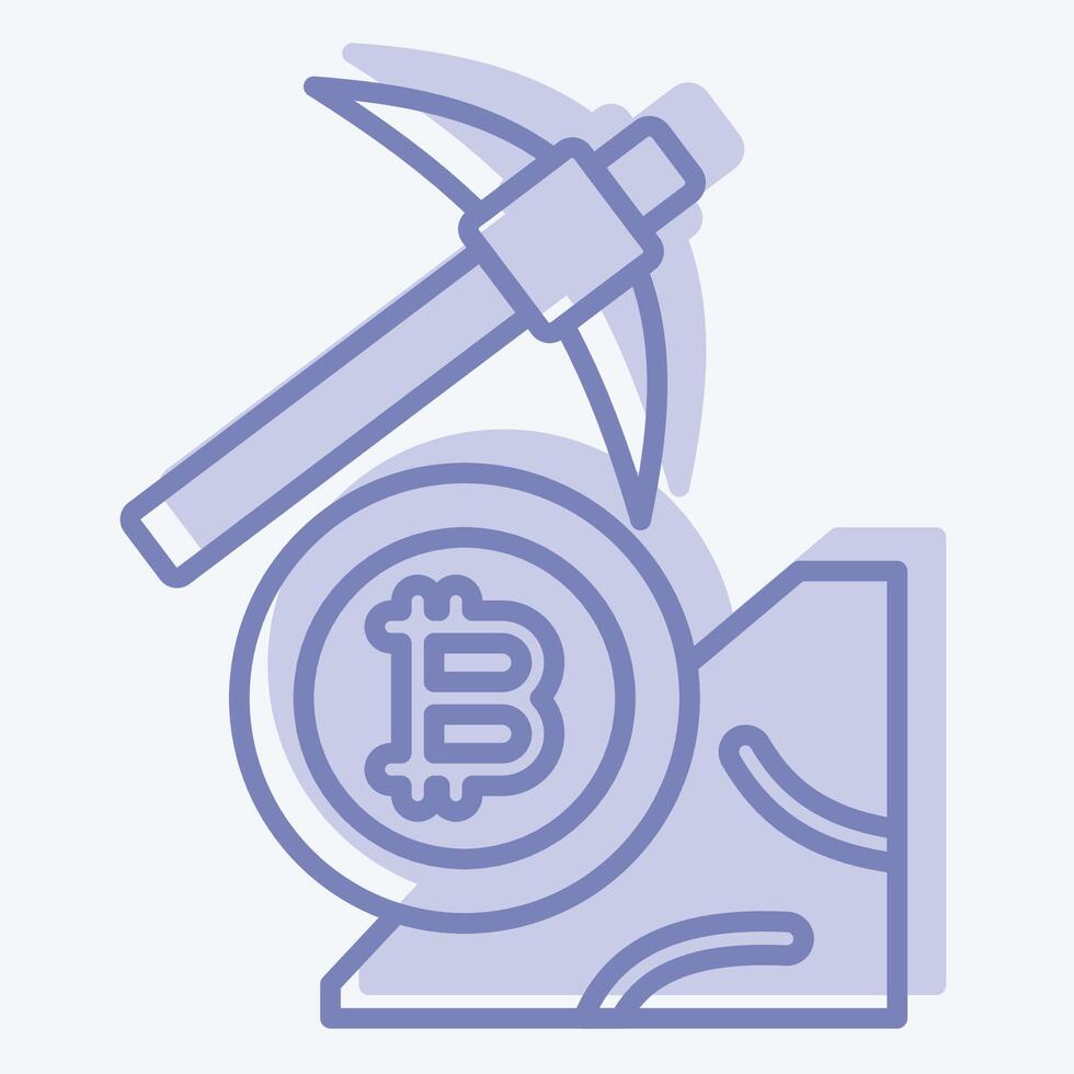 Icon Bitcoin Mining. related to Cryptography symbol. two tone style. simple design illustration vector