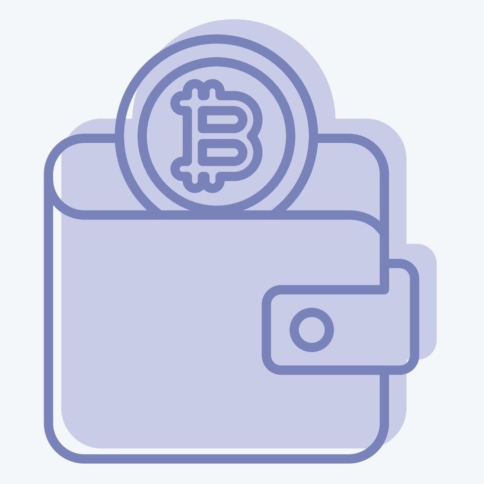 Icon Bitcoin Wallet. related to Cryptography symbol. two tone style. simple design illustration vector