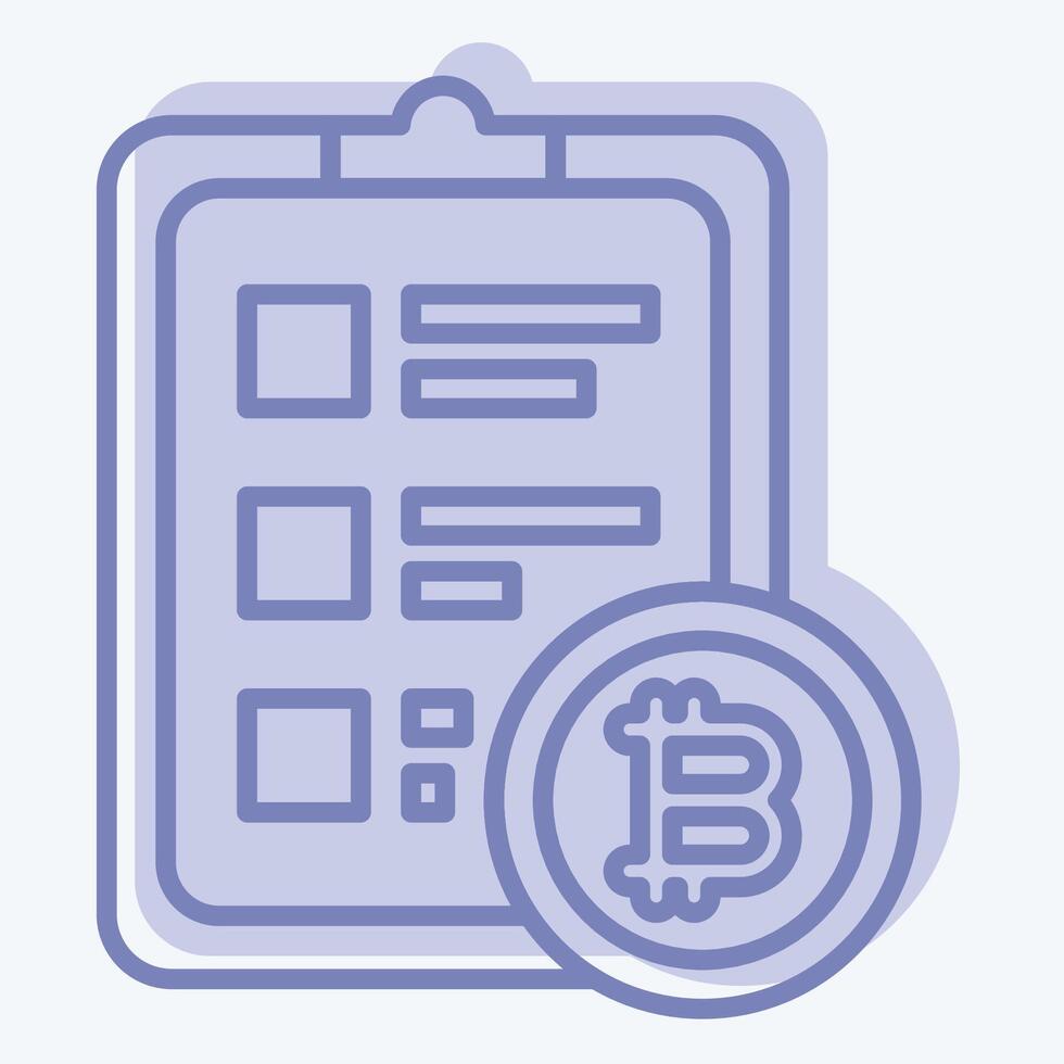 Icon Crypto Report. related to Cryptography symbol. two tone style. simple design illustration vector