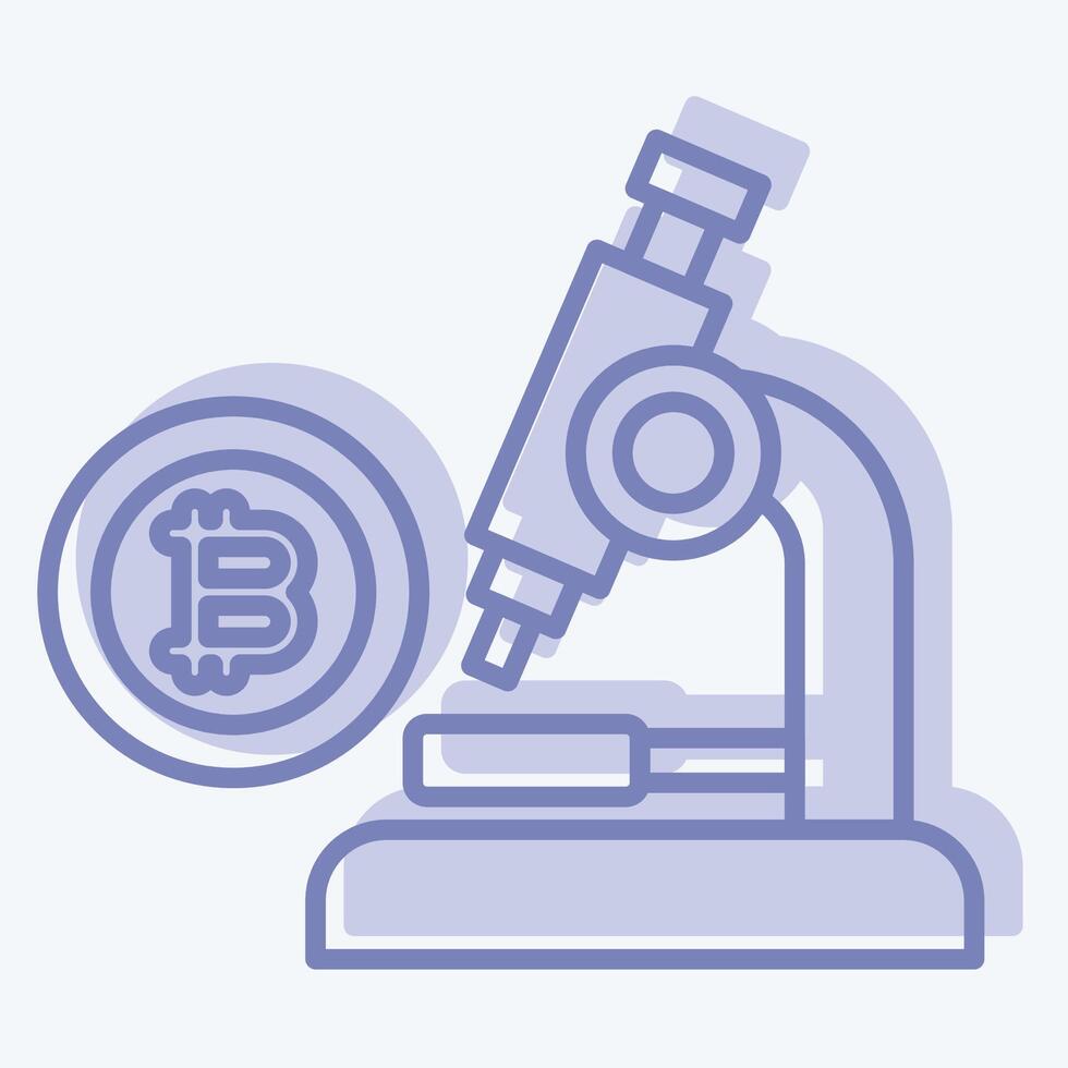 Icon Bitcoin Research. related to Cryptography symbol. two tone style. simple design illustration vector