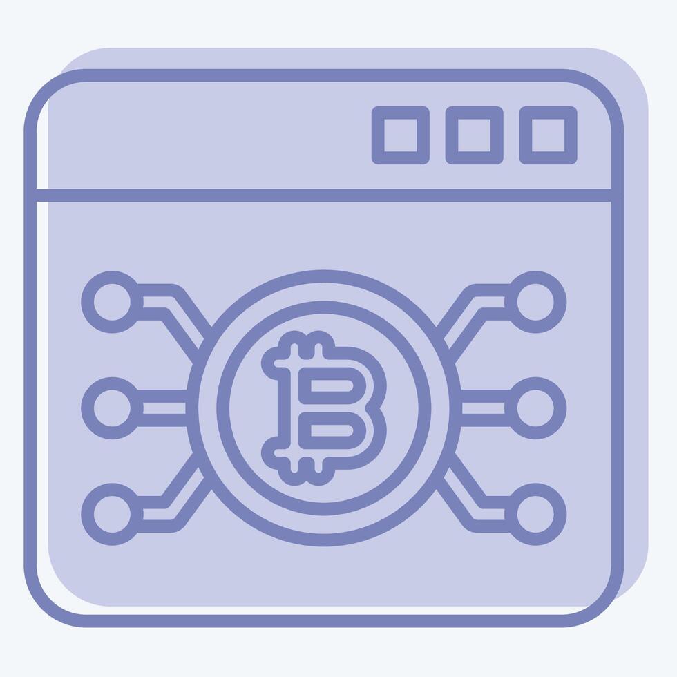 Icon Bitcoin Web. related to Cryptography symbol. two tone style. simple design illustration vector