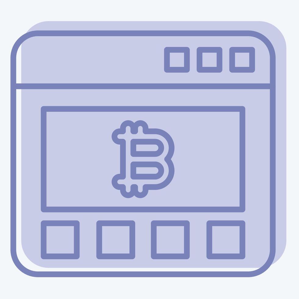 Icon Bitcoin Website. related to Cryptography symbol. two tone style. simple design illustration vector