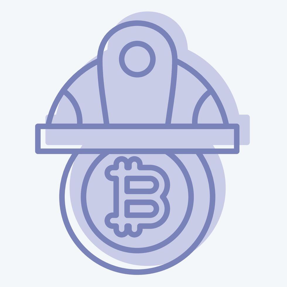Icon Bitcoin Minor Hat. related to Cryptography symbol. two tone style. simple design illustration vector