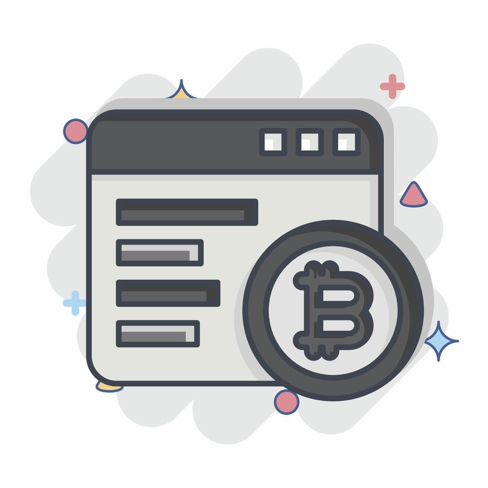 Icon Mining Software. related to Cryptography symbol. comic style. simple design illustration vector